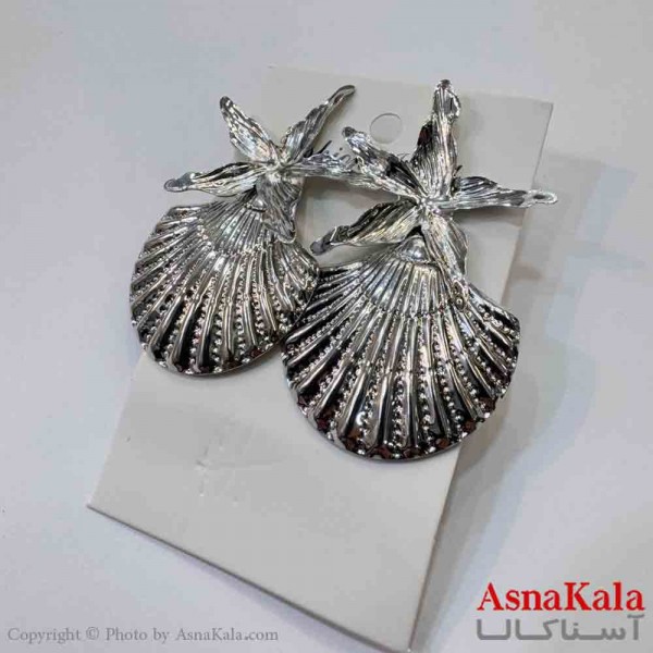 گوشواره استیل مدل فشن رنگ نقره ای کد GSH151988W
