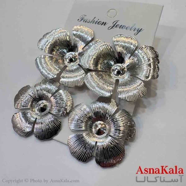 گوشواره استیل مدل فشن رنگ نقره ای کد GSH151989W