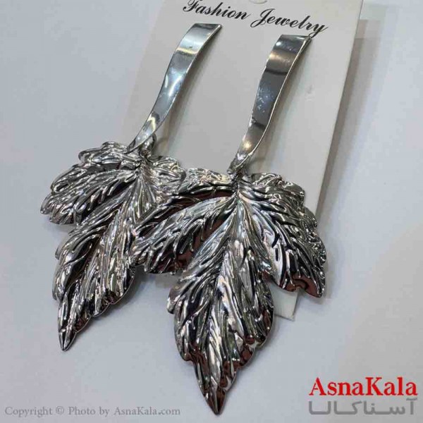 گوشواره استیل مدل فشن رنگ نقره ای کد GSH151990W