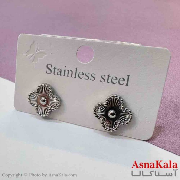 گوشواره ونکلیف رنگ نقره ای کد GSH151991W