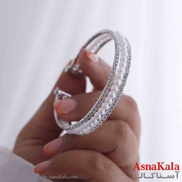 دستبند رادیوم مروارید نگیندار کد DSB181483W