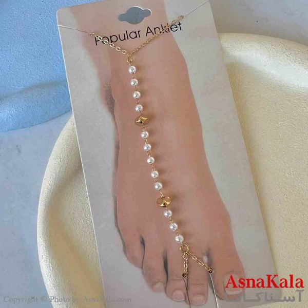 پابند دخترانه مروارید استیل پینترستی طلایی کد PNB1730W