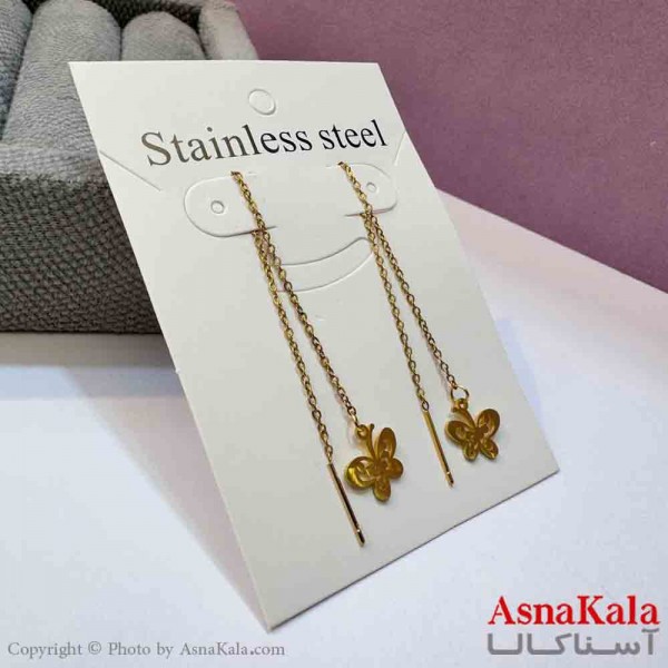 گوشواره بخیه دخترانه مدل استیل 316 کد GSH152014W