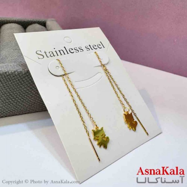 گوشواره بخیه دخترانه مدل استیل 316 کد GSH152015W