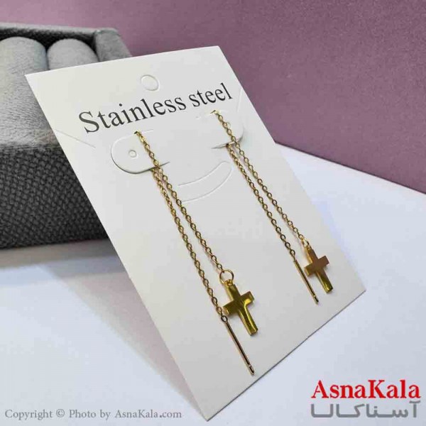 گوشواره بخیه دخترانه مدل استیل 316 کد GSH152021W