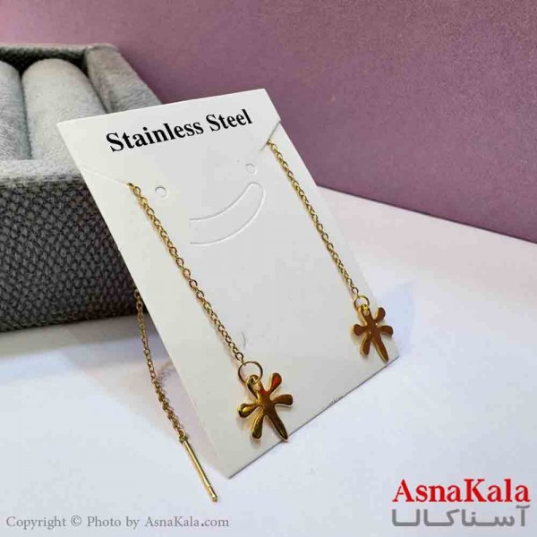 گوشواره بخیه دخترانه مدل استیل 316 کد GSH152022W