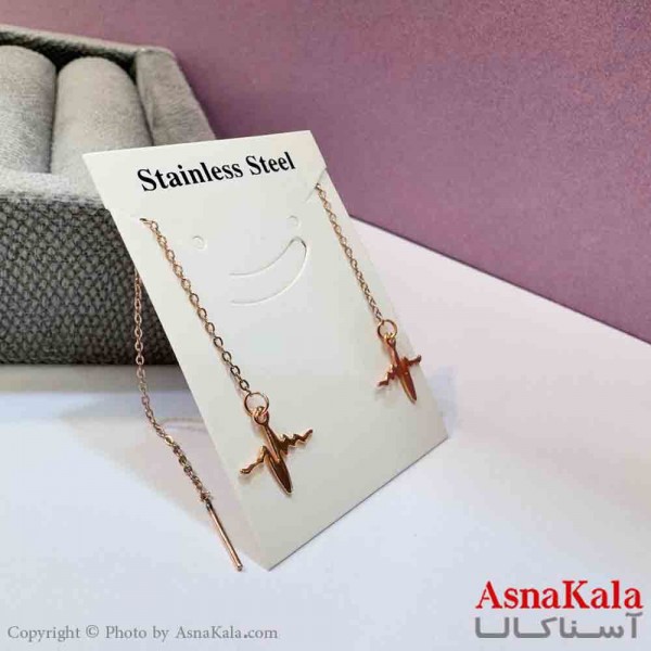 گوشواره بخیه دخترانه مدل استیل 316 کد GSH152023W