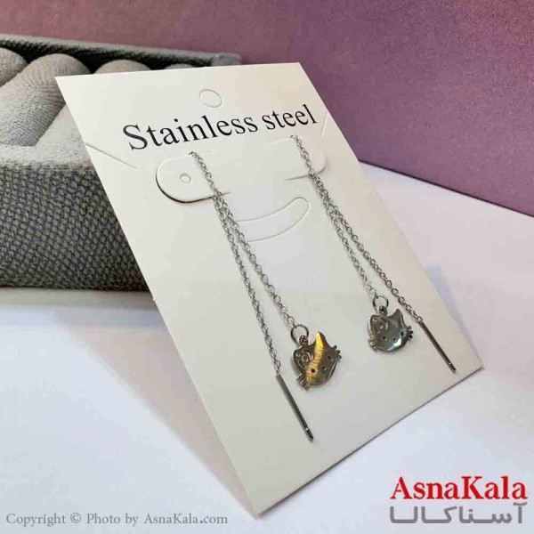 گوشواره بخیه دخترانه مدل استیل 316 کد GSH152033W