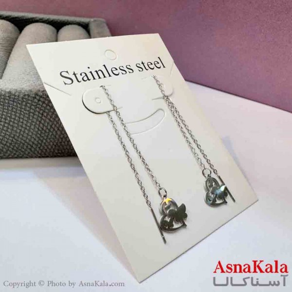 گوشواره بخیه دخترانه مدل استیل 316 کد GSH152036W