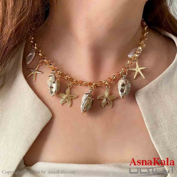گردنبند ساحلی دخترانه استیل با طول 45 سانتی متر کد GNB161906W