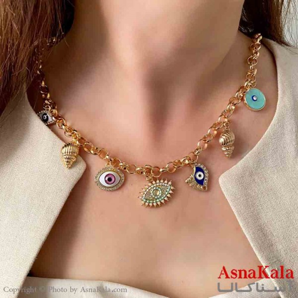 گردنبند ساحلی دخترانه استیل با طول 45 سانتی متر کد GNB161908W