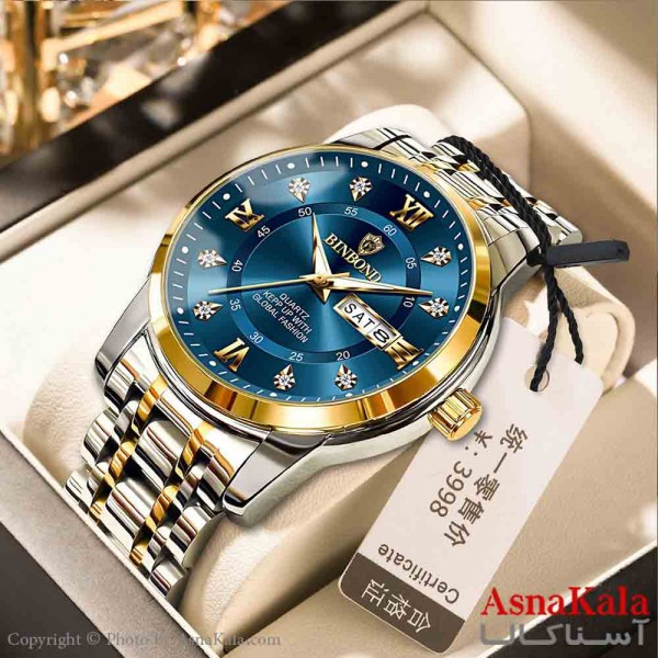 ساعت مردانه بین باند مقاوم دربرابر آب، موتور کوارتز،  شب نما، روزشمار کد WTCH11400W