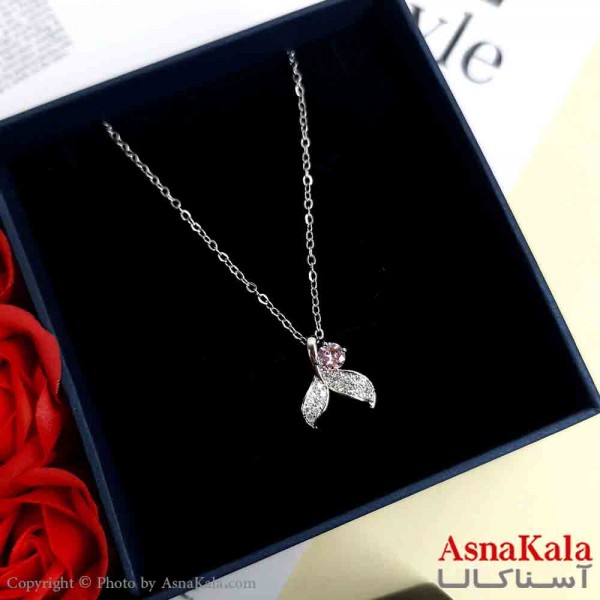 گردنبند جواهری نقره ای دخترانه استیل با طول 45 سانتی متر کد GNB161914W