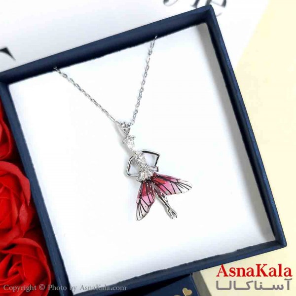گردنبند فرشته جواهری دخترانه استیل با طول 45 سانتی متر کد GNB161925W