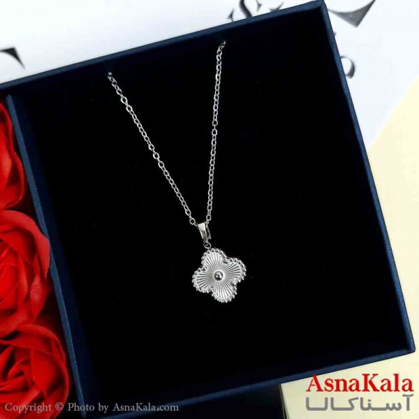 گردنبند ونکلیف نقره ای دخترانه استیل با طول 45 سانتی متر کد GNB161947W