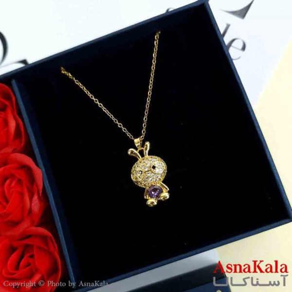 گردنبند خرگوش طلایی دخترانه استیل با طول 45 سانتی متر کد GNB161984W