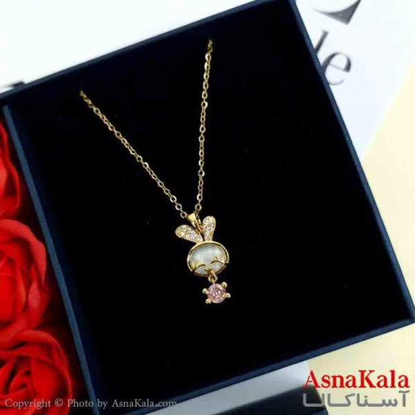 گردنبند خرگوش طلایی دخترانه استیل با طول 45 سانتی متر کد GNB161994W
