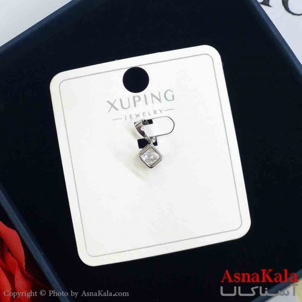 آویز ژوپینگ دخترانه نگیندار رنگ نقره ای کد GNB162011W