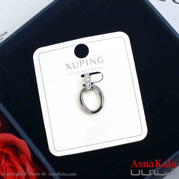 آویز ژوپینگ دخترانه نگیندار رنگ نقره ای کد GNB162012W