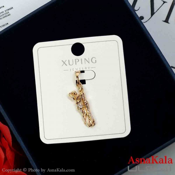 آویز آغوش ژوپینگ دخترانه نگیندار رنگ طلایی کد GNB162022W