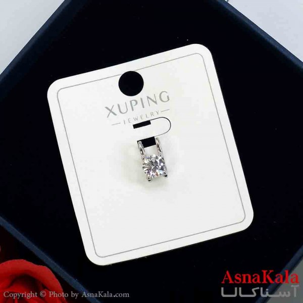 آویز ژوپینگ دخترانه نگیندار رنگ نقره ای کد GNB162024W