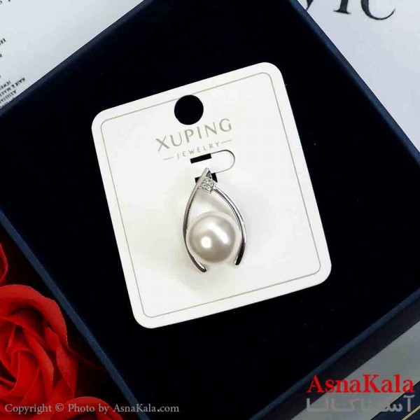 آویز مروارید ژوپینگ دخترانه نگیندار رنگ نقره ای کد GNB162030W