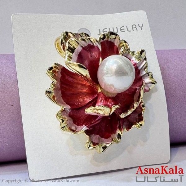 سنجاق سینه زنانه مدل گل مروارید کد HAIR131043W