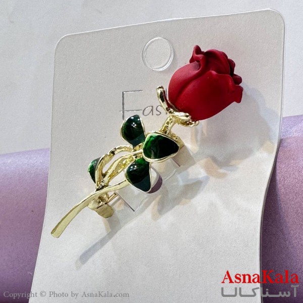 سنجاق سینه زنانه مدل گل رز کد HAIR131045W