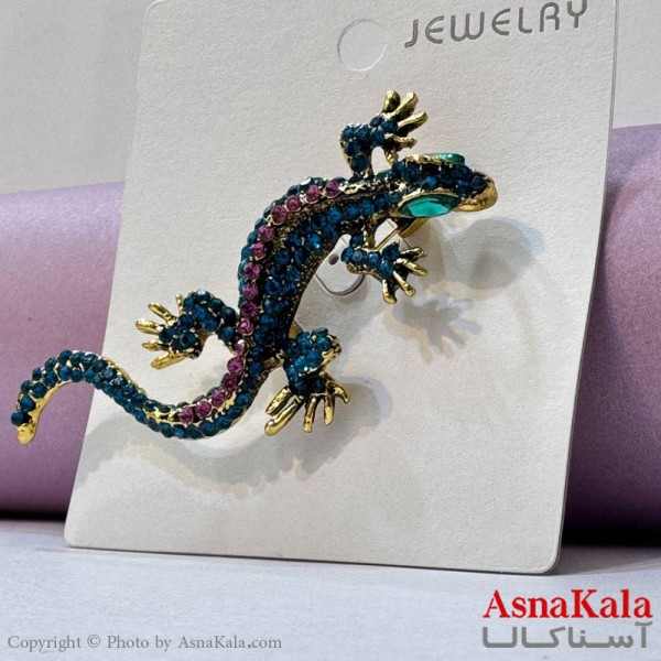 سنجاق سینه زنانه مدل مارمولک کد HAIR131048W