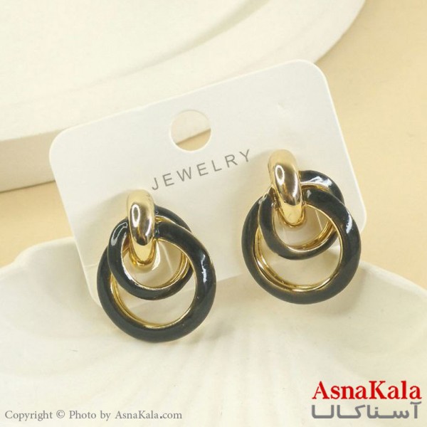 گوشواره میناکاری فشن رنگ طلایی کد GSH152041W