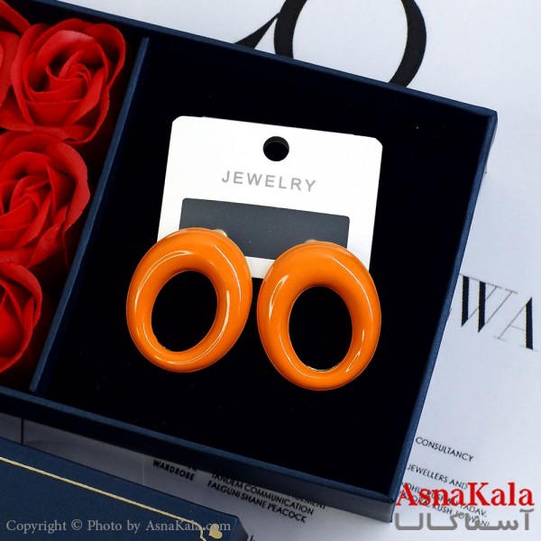 گوشواره میناکاری فشن رنگ طلایی کد GSH152043W