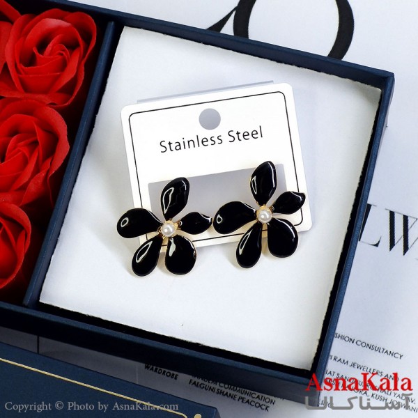 گوشواره میناکاری فشن رنگ طلایی کد GSH152044W