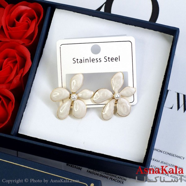 گوشواره میناکاری فشن رنگ طلایی کد GSH152046W