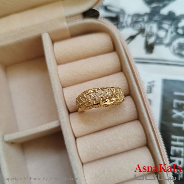 انگشتر زنانه تراش طلاروس رنگ ثابت طلایی ANG19895W