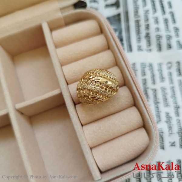 انگشتر زنانه تراش طلاروس رنگ ثابت طلایی ANG19896W