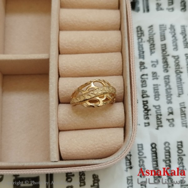 انگشتر زنانه تراش طلاروس رنگ ثابت طلایی ANG19904W
