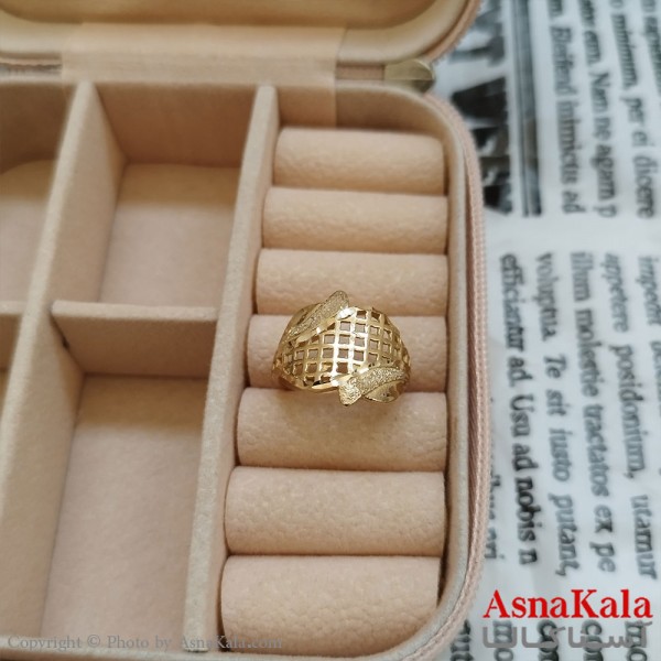 انگشتر زنانه تراش طلاروس رنگ ثابت طلایی ANG19910W