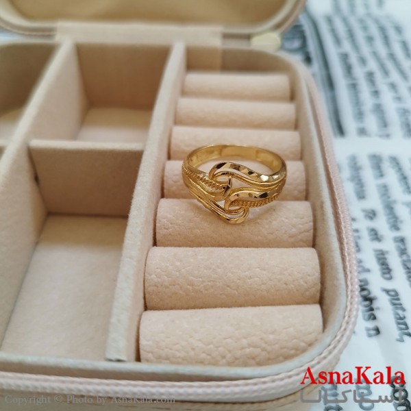 انگشتر زنانه تراش طلاروس رنگ ثابت طلایی ANG19911W