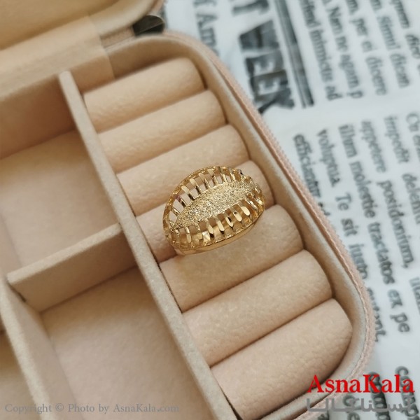انگشتر زنانه تراش طلاروس رنگ ثابت طلایی ANG19914W