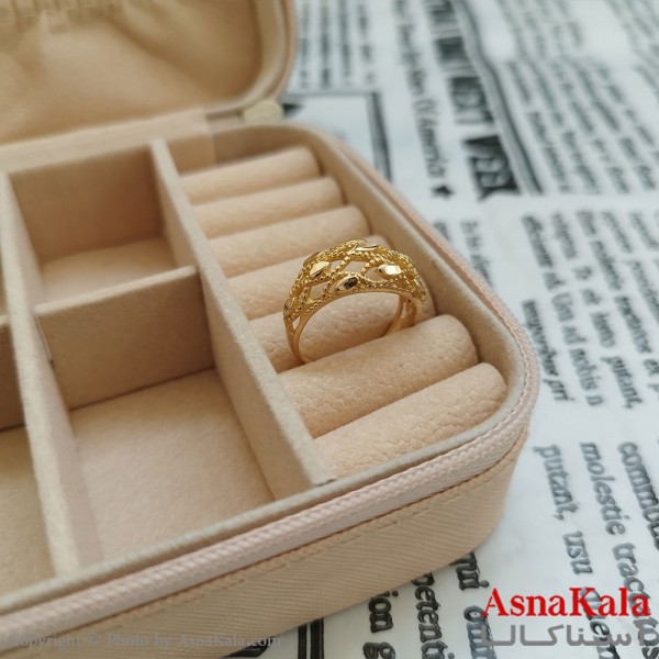 انگشتر زنانه تراش طلاروس رنگ ثابت طلایی ANG19925W