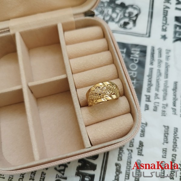 انگشتر زنانه تراش طلاروس رنگ ثابت طلایی ANG19927W