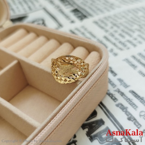 انگشتر زنانه تراش طلاروس رنگ ثابت طلایی ANG19928W