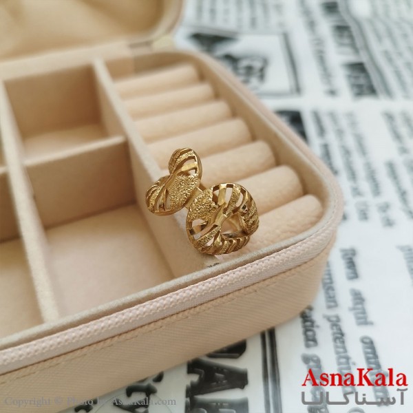 انگشتر زنانه تراش طلاروس رنگ ثابت طلایی ANG19929W