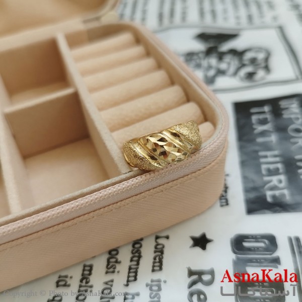 انگشتر زنانه تراش طلاروس رنگ ثابت طلایی ANG19938W