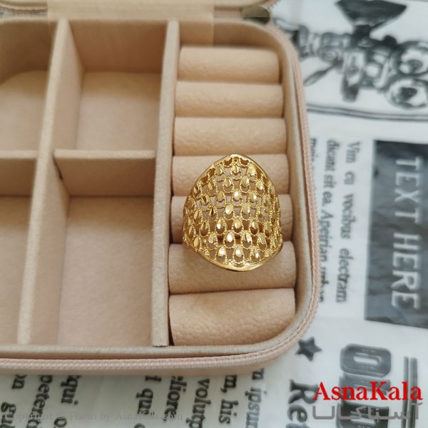 انگشتر زنانه تراش طلاروس رنگ ثابت طلایی ANG19939W