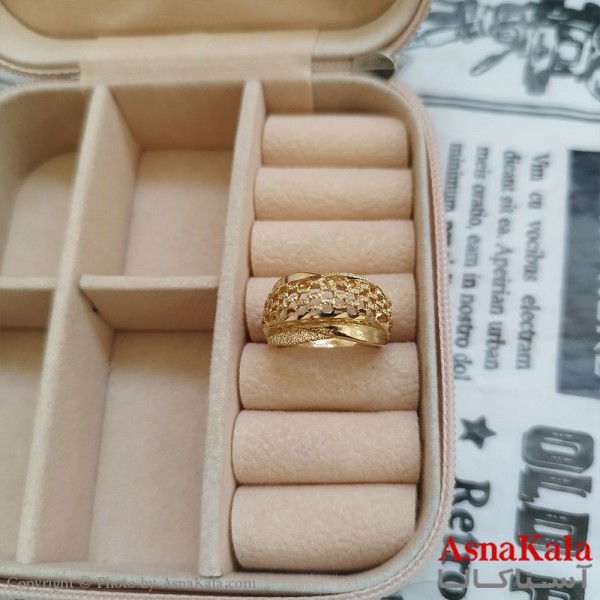 انگشتر زنانه تراش طلاروس رنگ ثابت طلایی ANG19943W