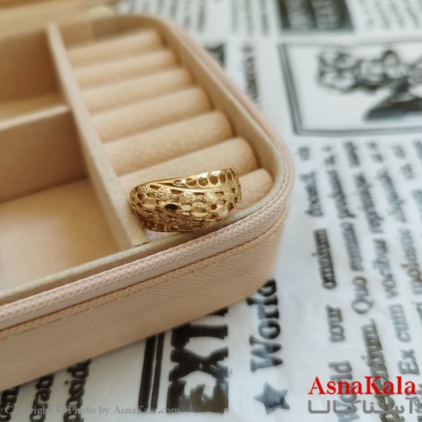 انگشتر زنانه تراش طلاروس رنگ ثابت طلایی ANG19948W