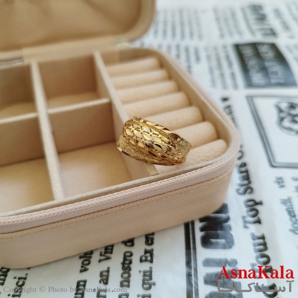 انگشتر زنانه تراش طلاروس رنگ ثابت مشابه طلا  ANG19958W