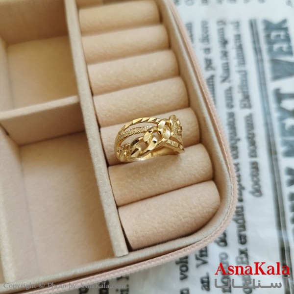 انگشتر زنانه تراش طلاروس رنگ ثابت مشابه طلا  ANG19985W