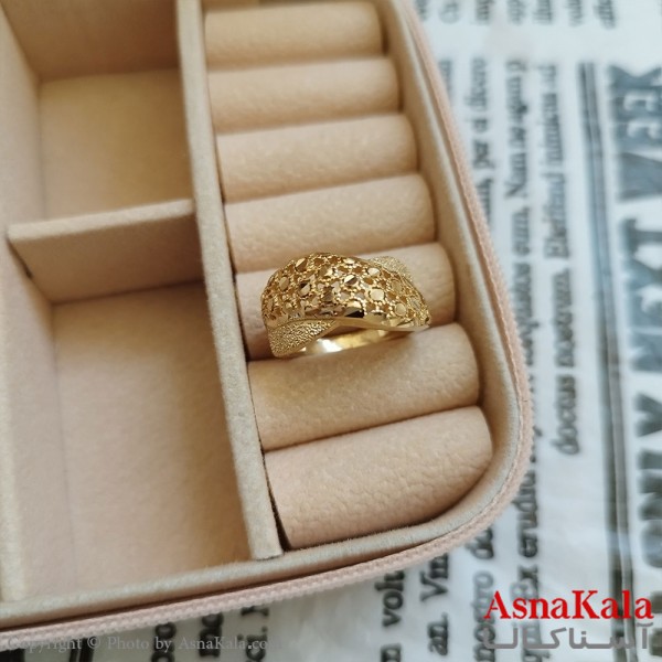 انگشتر زنانه تراش طلاروس رنگ ثابت مشابه طلا  ANG19987W